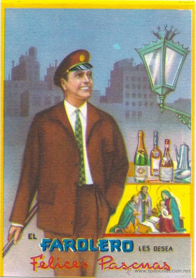 Postales: 0636H - EL BARRENDERO - TARJETA DE FELICIDADES NAVIDE&Ntilde;AS- 11,5X8 CM - 1964