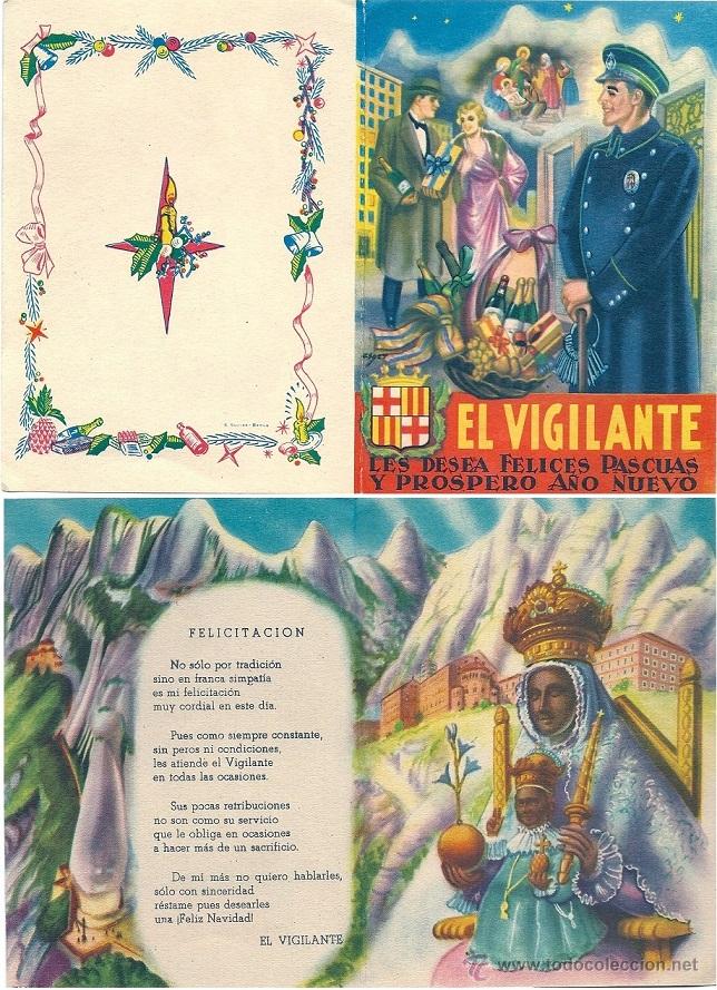 Postales: 2000V-EL VIGILANTE-FELICES PASCUAS -VIRGEN DE MONTSERRATEN INTERIOR-DOBLE 13,5X9,7 CM-EDI. S. SUDIAS