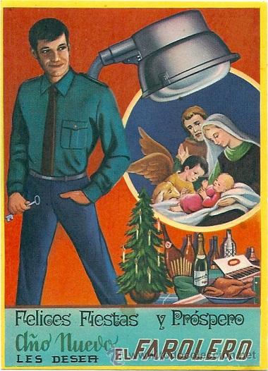 Postales: 2008V- EL FAROLERO LES DESEA FELICES FIESTAS - FELICITACION NAVIDE&Ntilde;A 11X8CM- 1972