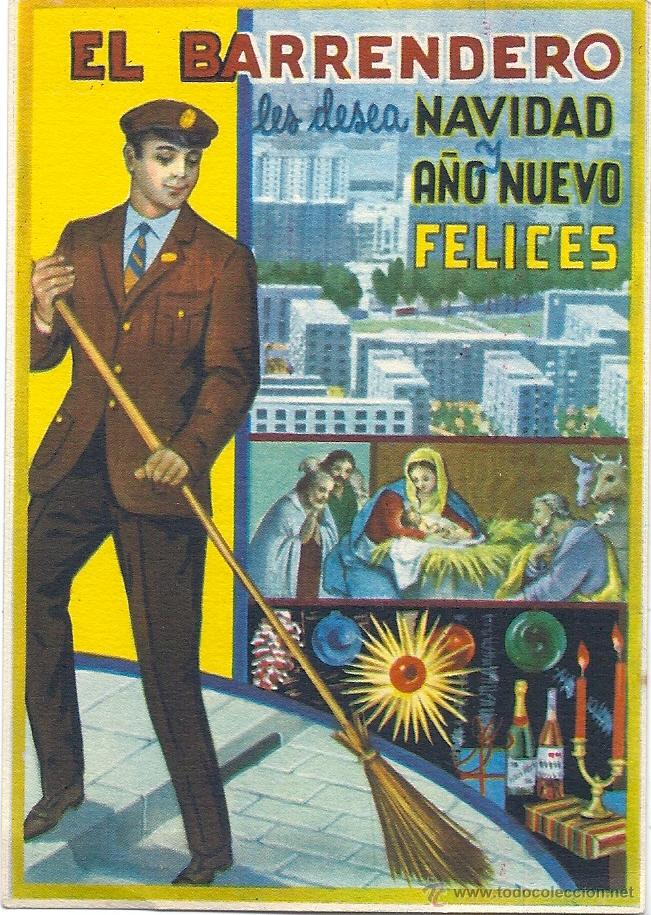 Postales: 2009V - EL BARRENDERO - FELICITACION NAVIDE&Ntilde;A 11,5X7,8CM