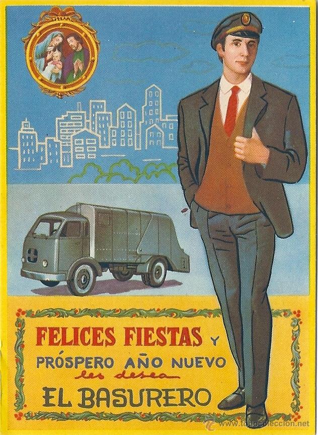 Postales: 2019V- EL BASURERO - FELICITACI&Oacute;N NAVIDE&Ntilde;A - 11X8 CM - 1972