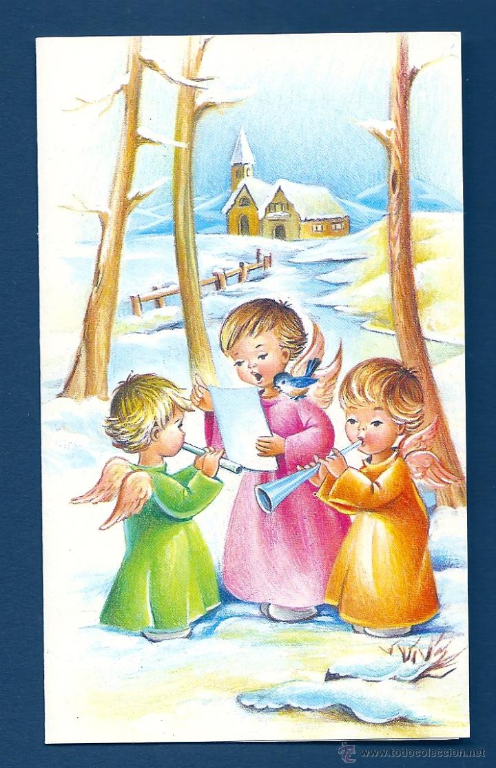 Postales: 0726P- ORQUESTA DE ANGELES - EDICIONES VIKINGO SERIE 5256.1 - DIPTICA 13,5X8 CM