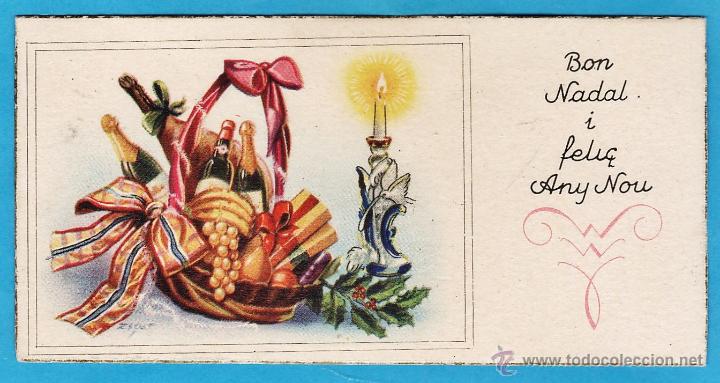 Cartes Postales: felicitacion navide&ntilde;a / navidad - mini - cesta - ed. ikon - escrita - a&ntilde;os 50 / 60