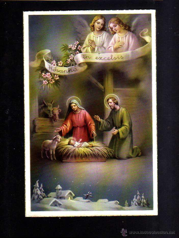 Postales: Postal de Navidad. Bel&eacute;n. Usada 1954 - Foto 1