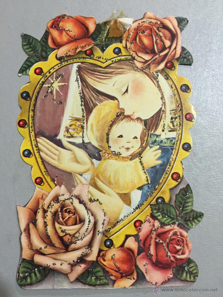 Cartes Postales: Preciosa postal de navidad. - troquelada y con purpurina - . Mide aprox 15x10cm