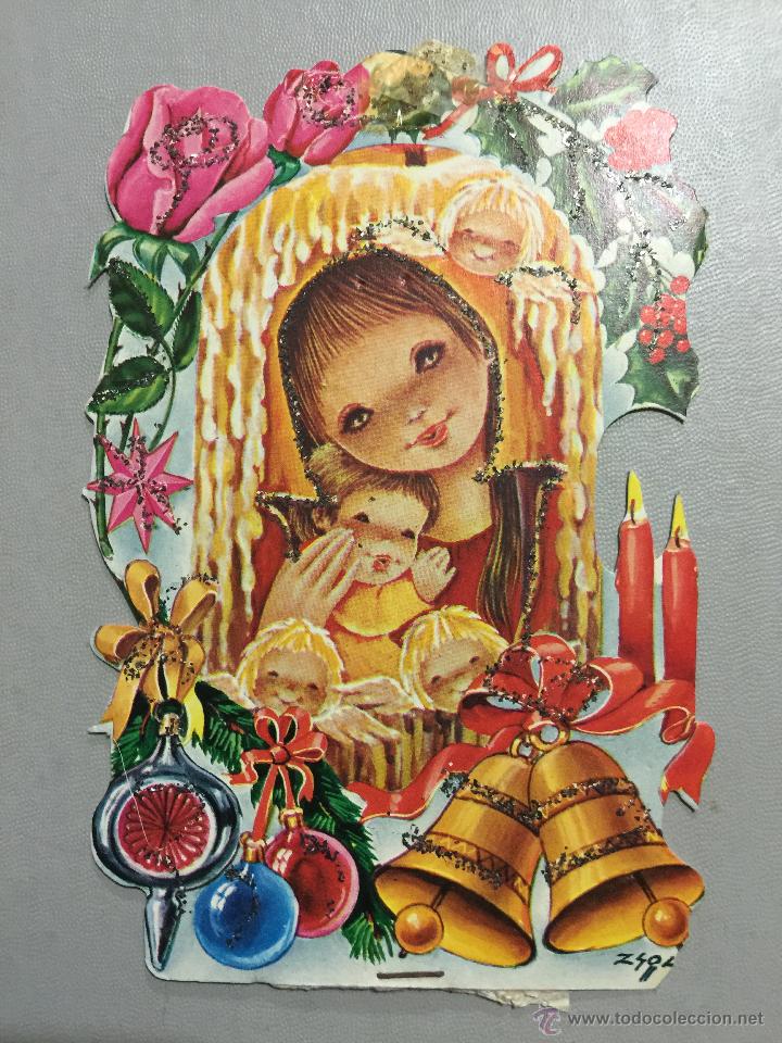 Postales: Preciosa postal de navidad. - troquelada y con purpurina - . Mide aprox 15x10cm
