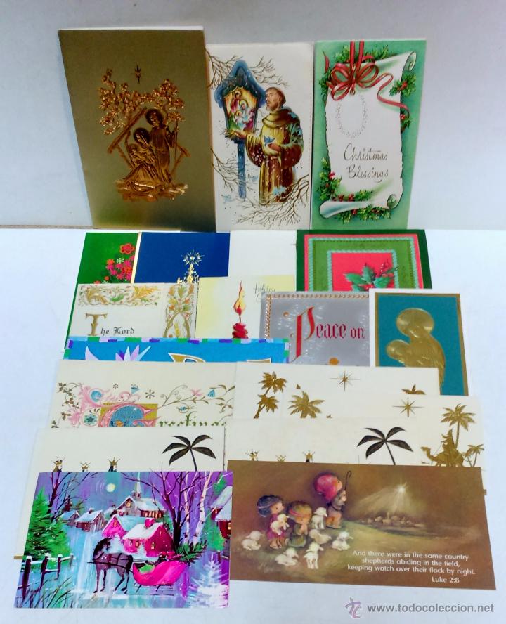 Postcards: LOTE 20 POSTAL - TARJETA FELICITACION NAVIDAD EN RELIEVE O REPUJADAS. MADE IN USA. A&Ntilde;OS 60 Y 70.