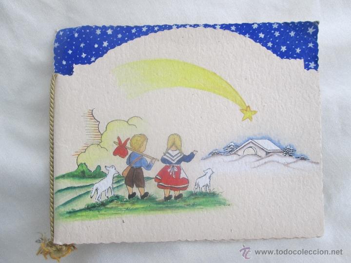 Postcards: Antigua tarjeta pintada felicitaci&oacute;n Navidad. A&ntilde;os 20. Estrella.