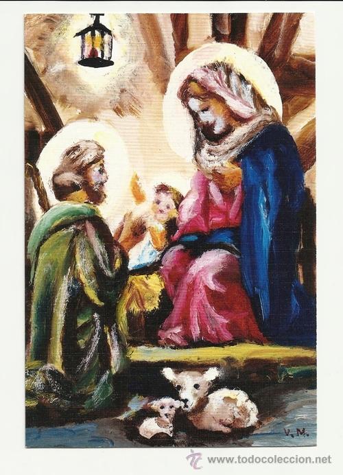 Postcards: Nacimiento (Maria Vagyon, pintora con el pie) - Asociaci&oacute;n de Pintores con la Boca y el Pie