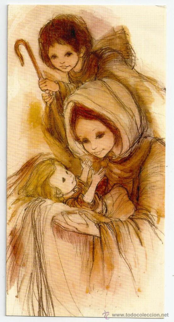 Postkarten: FELICITACION NAVIDAD - LA VIRGEN Y EL NI&Ntilde;O - ED. SABADELL, AVET 02.03.082-1 DIPTICA 17 X 8,5 CM
