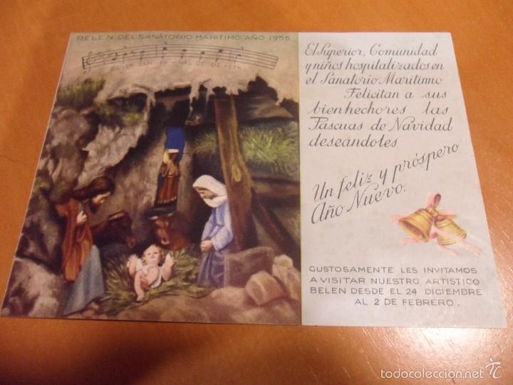Postales: SANATORIO MARITIMO. GIJON. NAVIDAD DE 1956. - Foto 1