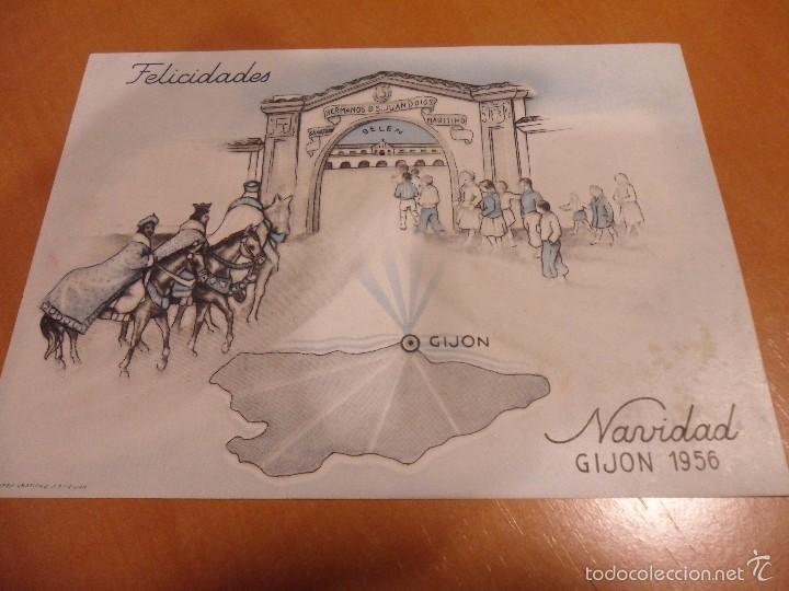 Postales: SANATORIO MARITIMO. GIJON. NAVIDAD DE 1956. - Foto 2