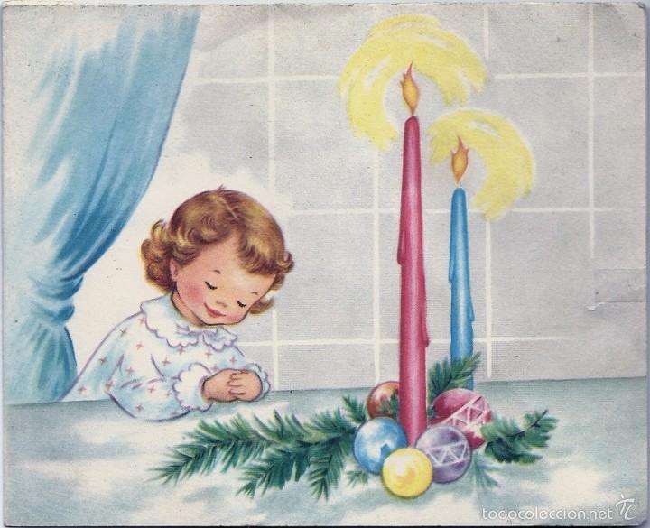 Postales: 0911K - ANTIGUAL Y PRECIOSA ILUSTRACI&Oacute;N - DIPTICA 15,2X12,2 CM- DATA 1961- ILUSTRADA EN REVERSO