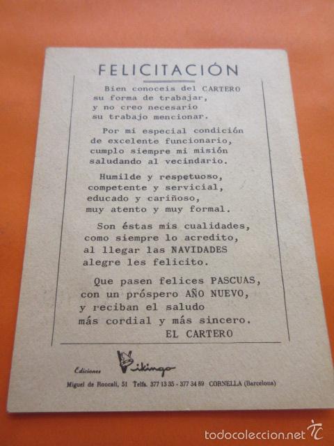 Postales: FELICITACION EL CARTERO - CORNELLA - - Foto 2