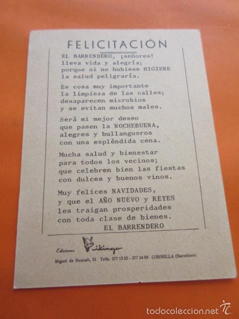 Postales: FELICITACION EL BARRENDERO - CORNELLA - - Foto 2