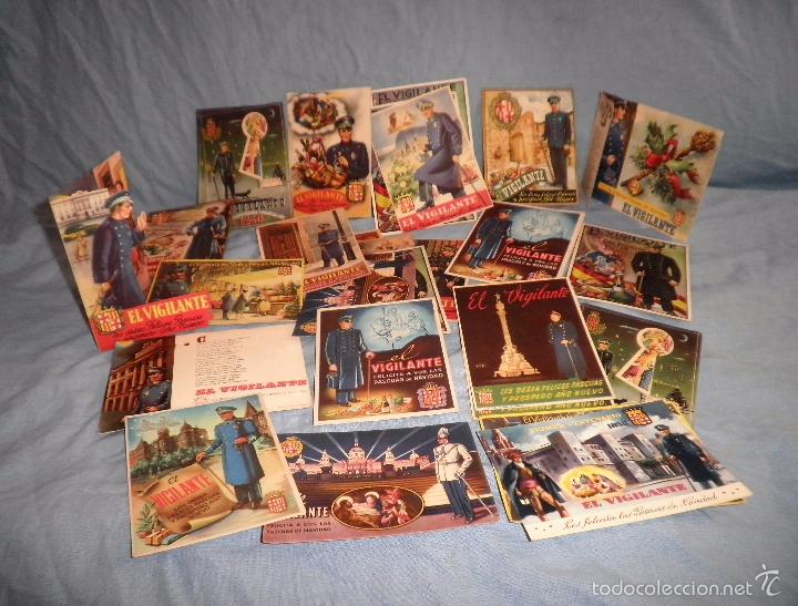 Postales: LOTAZO DE 28 FELICITACIONES DEL VIGILANTE - A&Ntilde;OS 1939-1950.