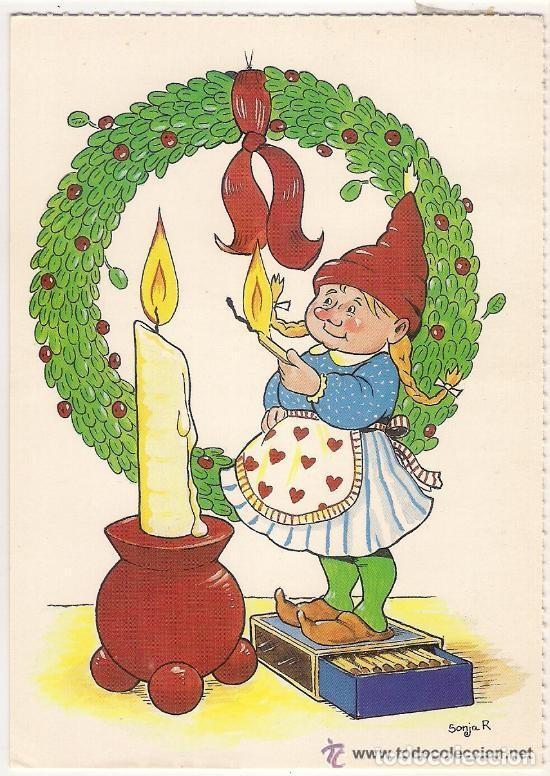 Postais: -52985 POSTAL NAVIDAD, DIBUJANTE SONJA R., GNOMA , PRECIOSA IMAGEN GNOMA MAMA NOEL