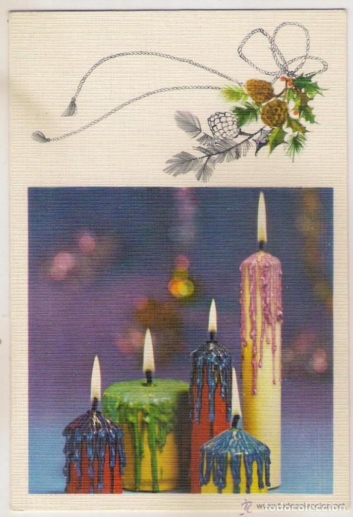 Postales: -53006 POSTAL NAVIDAD, FOTOGRAFIA VELAS Y MUERDAGO, ESCRITA A&Ntilde;O 1970