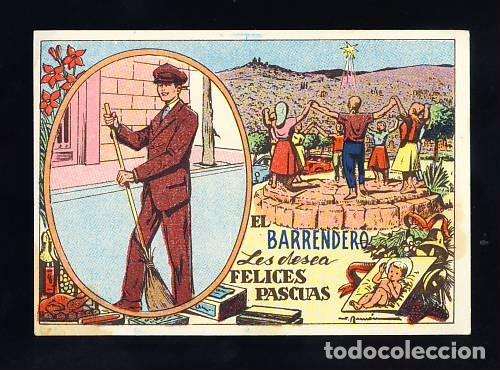 Postales: Felicitacion navide&ntilde;a de oficios: EL BARRENDERO - Foto 1