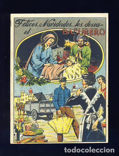 Postales: Felicitacion navide&ntilde;a de Oficios: EL BASURERO