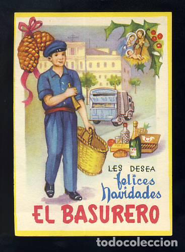Postais: Felicitacion navide&ntilde;a de Oficios: EL BASURERO