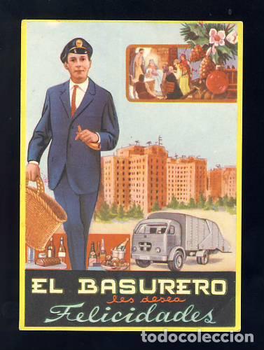 Postkarten: Felicitacion navide&ntilde;a de Oficios: EL BASURERO