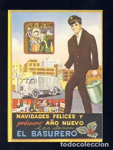 Postkarten: Felicitacion navide&ntilde;a de Oficios: EL BASURERO