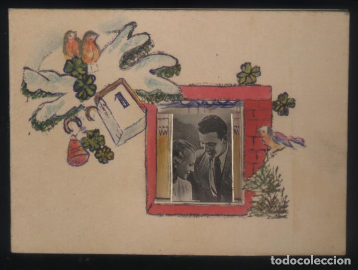 Postais: A-4375- FELICITACI&Oacute;N DE NAVIDAD DOBLE. TROQUELADA. 1957.