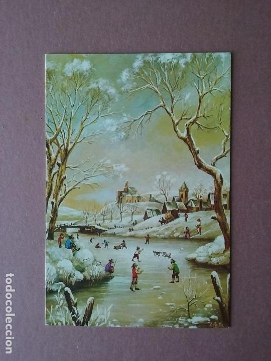 Postais: POSTAL NAVIDAD. PAISAJE HELADO. CREACIONES. 7305-2. 1971. DIPTICA.