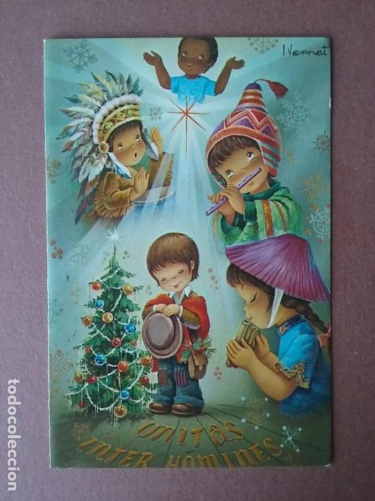 Postales: POSTAL NAVIDAD. NI&Ntilde;OS DEL MUNDO. VERNET. CYZ. 1358/33-D. 1972. DIPTICA.