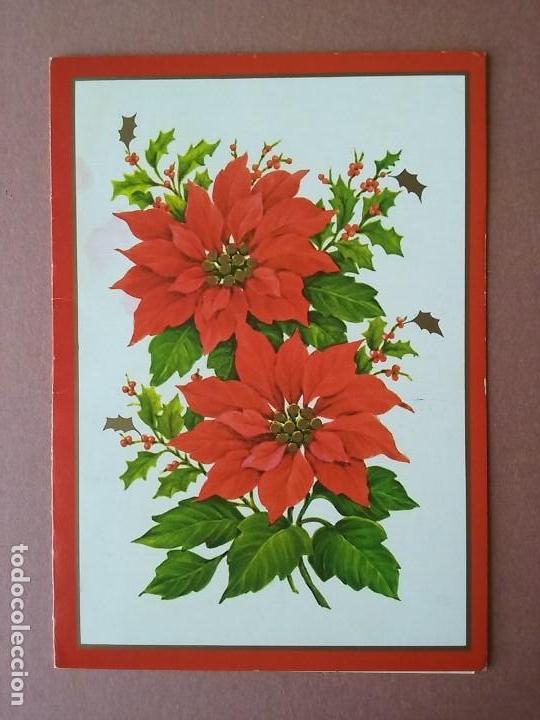 Postais: POSTAL NAVIDAD. FLOR DE PASCUA. POINSETTIA. BURGOYNE, INC. PHILADELPHIA. USA. DIPTICA. ESCRITA 1988.