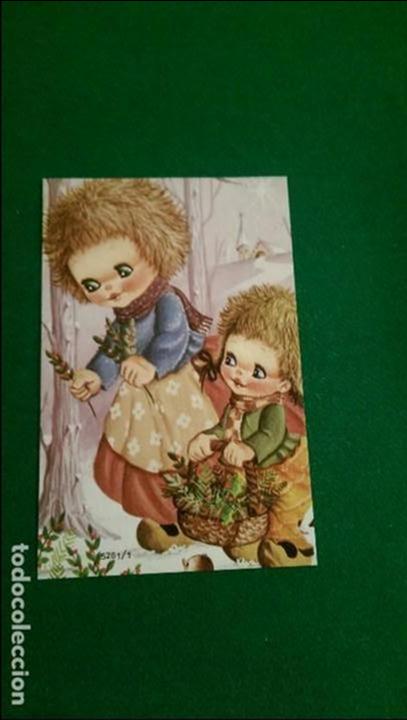 Cartes Postales: POSTAL NAVIDE&Ntilde;A &laquo;DOS NI&Ntilde;OS COGIENDO RAMITAS DE ACEBO&raquo;. A&Ntilde;O 1978 SERIE 5281/1