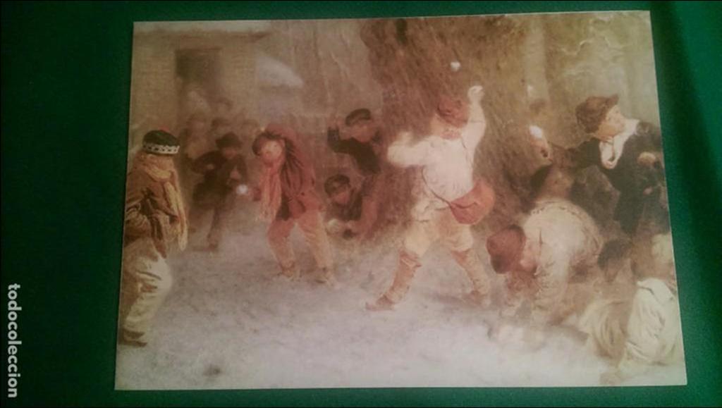 Postales: POSTAL NAVIDE&Ntilde;A &laquo;JUGANDO CON LA NIEVE&raquo;