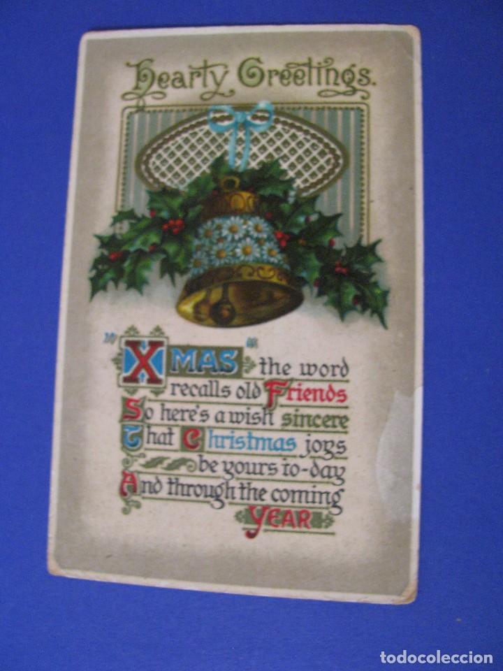 Postkarten: ANTIGUA POSTAL DE FELICITACI&Oacute;N. CIRCULADA. SELLO DE REINO UNIDO. IMPRESO EN ALEMANIA.