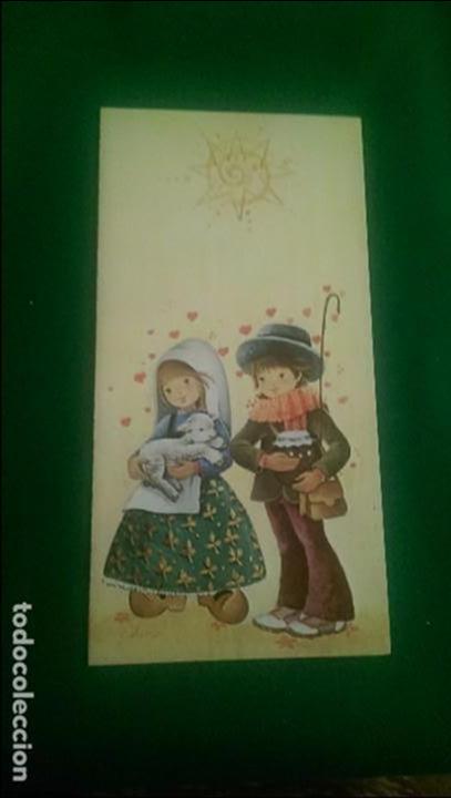 Postcards: POSTAL NAVIDE&Ntilde;A &laquo;PASTORCILLOS CON OVEJA Y MIEL&raquo; SERIE 1012/41-D DOBLE 8X 15 (MANUSCRITA)