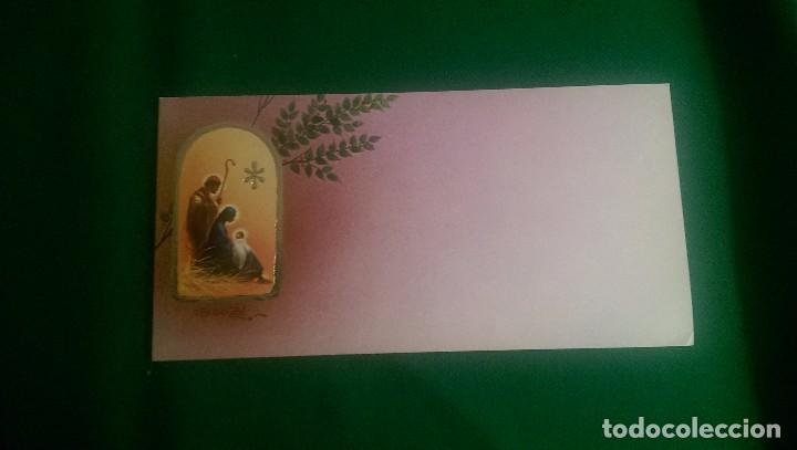 Postcards: POSTAL NAVIDE&Ntilde;A ANTIGUA &laquo;PUERTA CON SANTA FAMILIA SOBRE FONDO ROSA&raquo; SERIE Z-9236-2