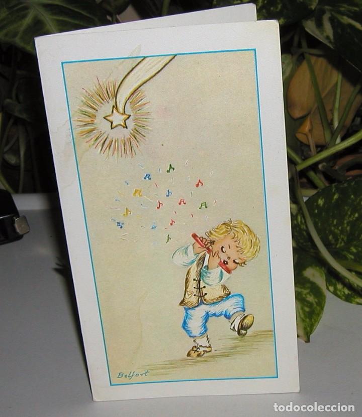 Cartes Postales: TARJETA POSTAL FELICITACI&Oacute;N NAVIDAD N&ordm; 175.03 A&Ntilde;O 1980 EL PEQUE&Ntilde;O FLAUTISTA SIN CIRCULAR ARTIS MUTI
