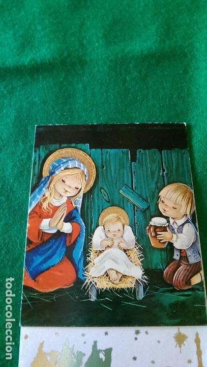 Postais: VIRGEN CON NI&Ntilde;O JES&Uacute;S Y PASTORCILLO CON MIEL SERIE 3746/154-B