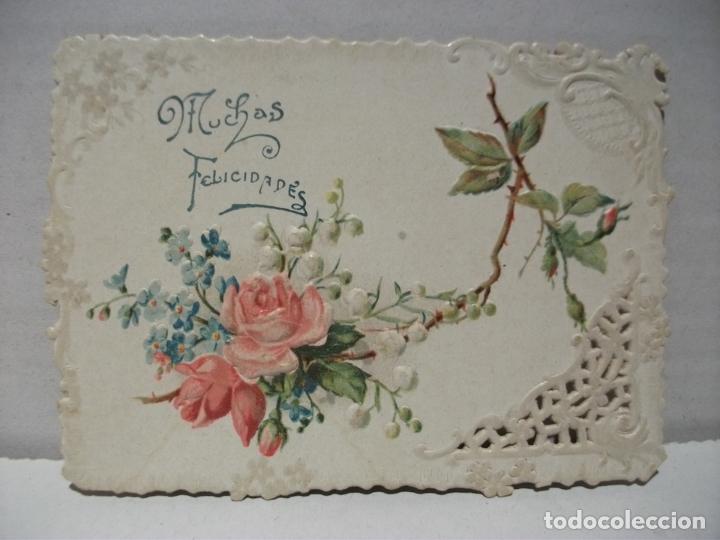 Postkarten: TARJETA DE FELICITACION DE NAVIDAD TROQUELADA LA PORTERA - A&Ntilde;O 1965