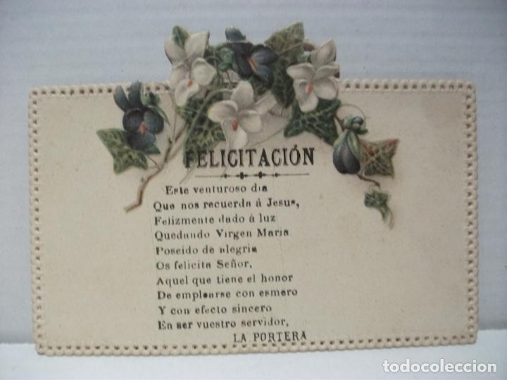 Postkarten: TARJETA DE FELICITACION DE NAVIDAD TROQUELADA LA PORTERA
