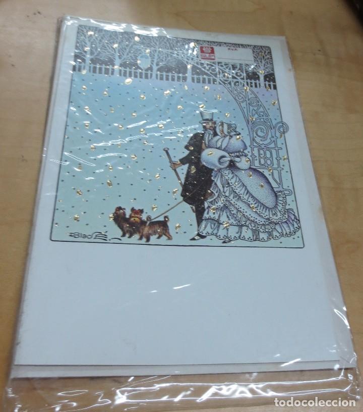 Postais: POSTAL NAVIDAD D&Iacute;PTICO ILUSTRADA POR BLAD&Eacute; SUBI N-1463/1 NUEVA CON SOBRE 18X12 CM.