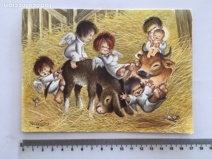 Postales: FELICITACI&Oacute;N NAVIDAD. DIPTICO. LUBI. ILUSTRACI&Oacute;N FERRANDIZ. H. 1960?