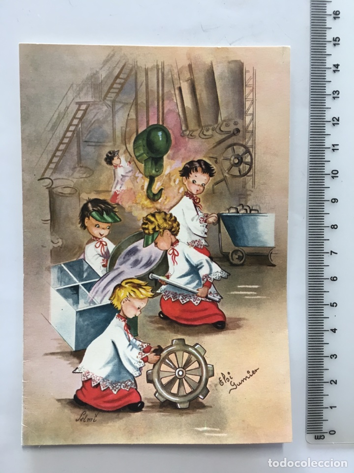 Postales: FELICITACI&Oacute;N NAVIDAD. DIPTICO. ILUSTRACI&Oacute;N ELSI GUMIER. H. 1960?