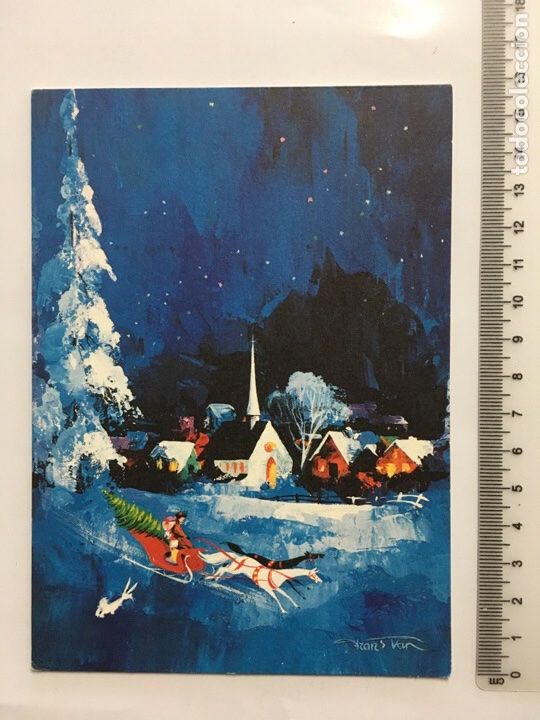 Postais: FELICITACI&Oacute;N NAVIDAD. DIPTICO. ILUSTRACI&Oacute;N FRANS VAN (U. S. A.). H. 1960?