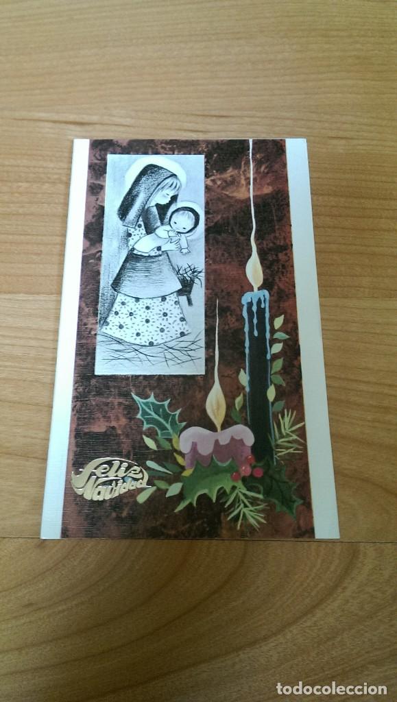 Postales: ANTIGUA POSTAL NAVIDE&Ntilde;A &laquo;VIRGEN CON NI&Ntilde;O Y VELAS.FELIZ NAVIDAD&raquo; D-1240-1