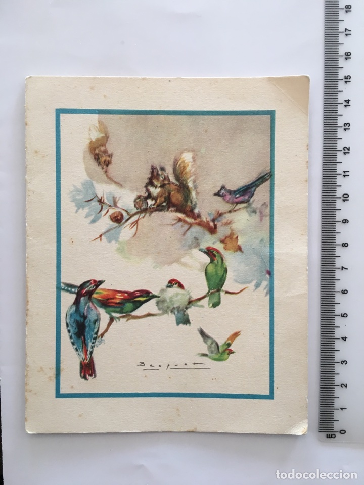 Postales: FELICITACI&Oacute;N NAVIDAD. DIPTICO. ILUSTRACI&Oacute;N BECQUER. H. 1960?