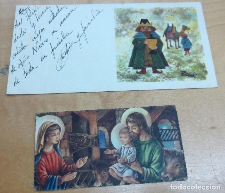 Postales: LOTE DE 2 ESTAMPAS NAVIDE&Ntilde;AS - Foto 1