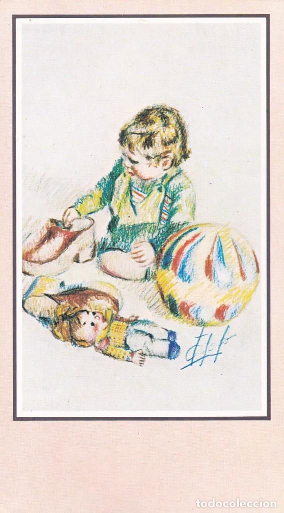 Cartes Postales: POTAL DOBLE NAVIDAD - NI&Ntilde;O JUGANDO - ARTIS MUTI 1983 - ORIGINAL PINTADO BOCA - NUEVA. SIN ESCRIBIR