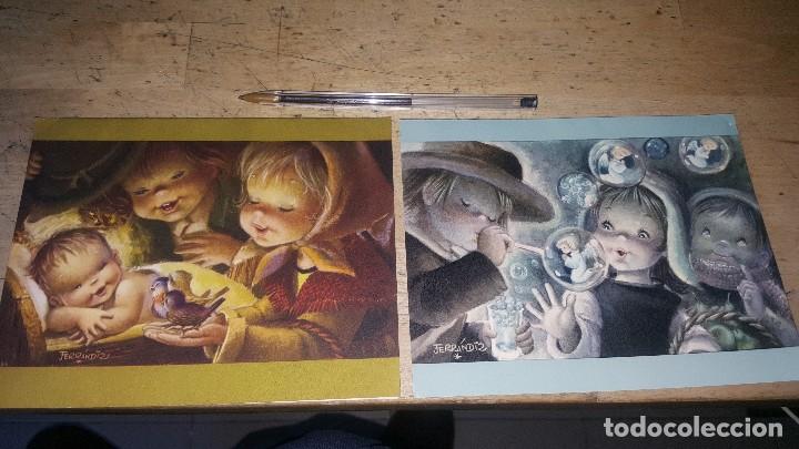 Cartoline: 2 tarjetas de ferrandiz, dipticos 16,5 x 13,5 cm. Escritos en interior