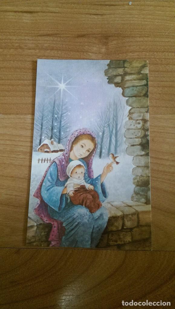 Postais: ANTIGUA POSTAL NAVIDE&Ntilde;A &laquo;VIRGEN CON NI&Ntilde;O Y PAJARITO&raquo; 1985 SERIE 810/126-B